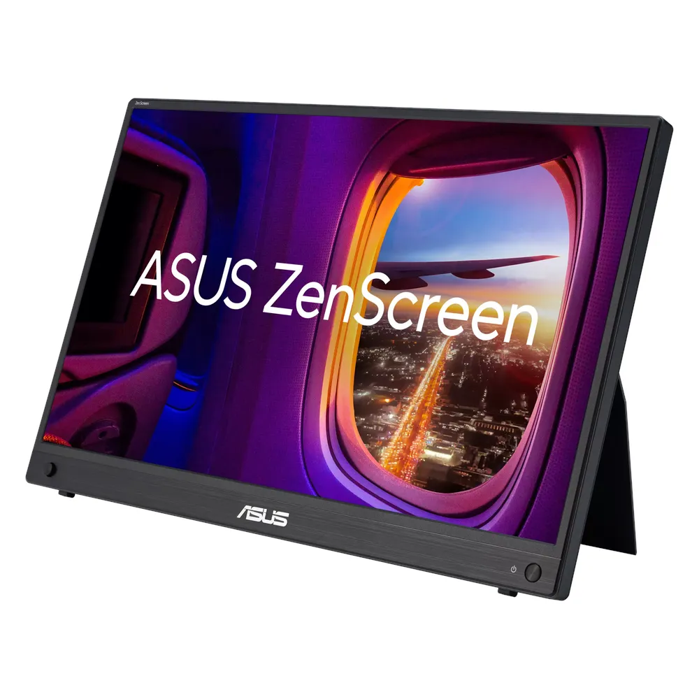 شاشة محمولة Asus ZenScreen MB16AHG مقاس 15.6 بوصة بدقة FHD (1920 × 1080)، ومعدل تحديث 144 هرتز، ومضادة للتوهج، وزمن استجابة 1 مللي ثانية (رمادي إلى رمادي)، ومنفذ USB-C، ومنفذ Mini HDMI، وحامل قابل للتعديل بالإمالة، لون أسود، ضمان 3 سنوات | MB16AHG