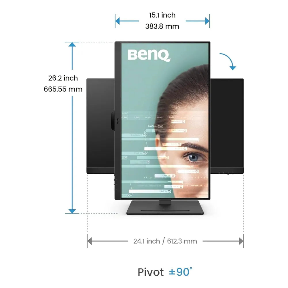 شاشة BENQ GW2790T Eye-Care، مقاس 27 بوصة بدقة FHD (1920 × 1080)، 100 هرتز، مضادة للتوهج، زمن استجابة 5 مللي ثانية، HDMI، DP، حامل قابل للتعديل بالكامل، ضمان سنة واحدة | GW2790T