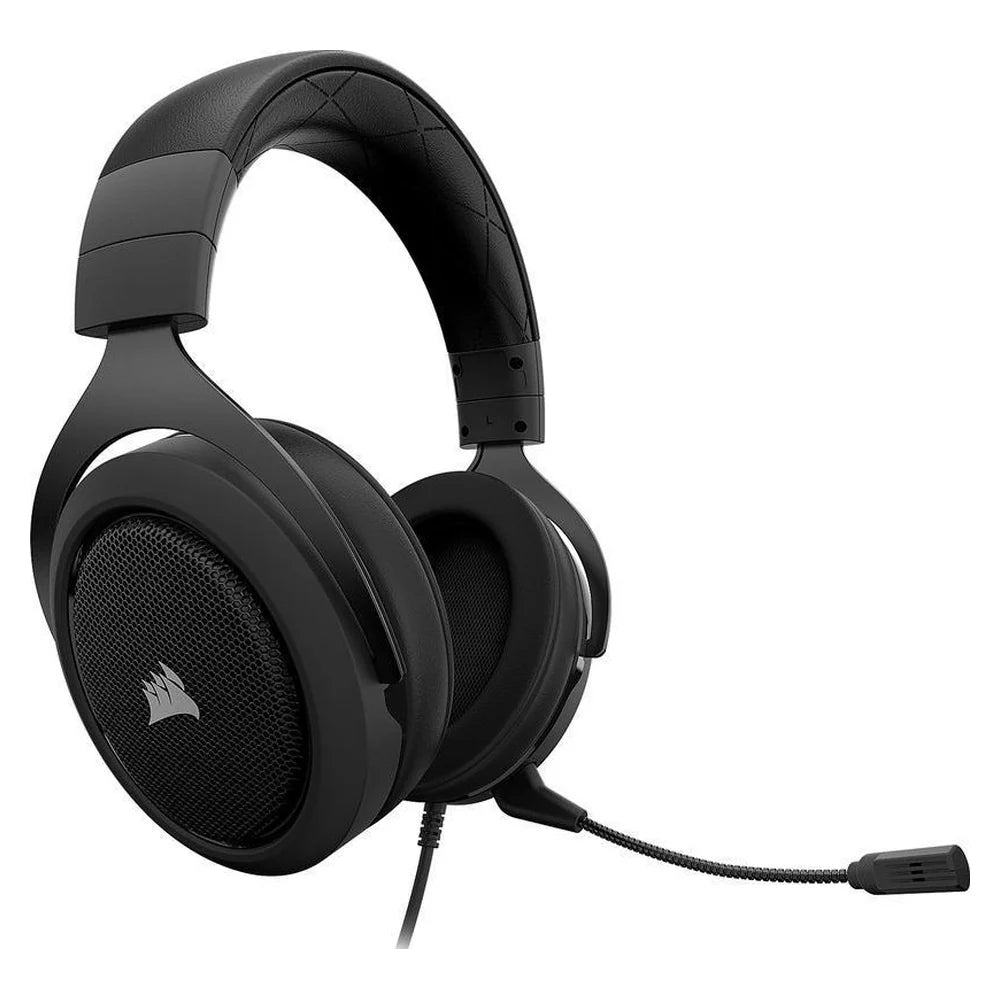 Corsair HS60 Surround Gaming Headset, 50mm Neodymium Drivers, Memory Foam Ear Cups, Virtual 7.1 Surround Sound, Detachable Noise-Cancelling Microphone, Carbon, 1 Year Warranty | CA-9011173-NA