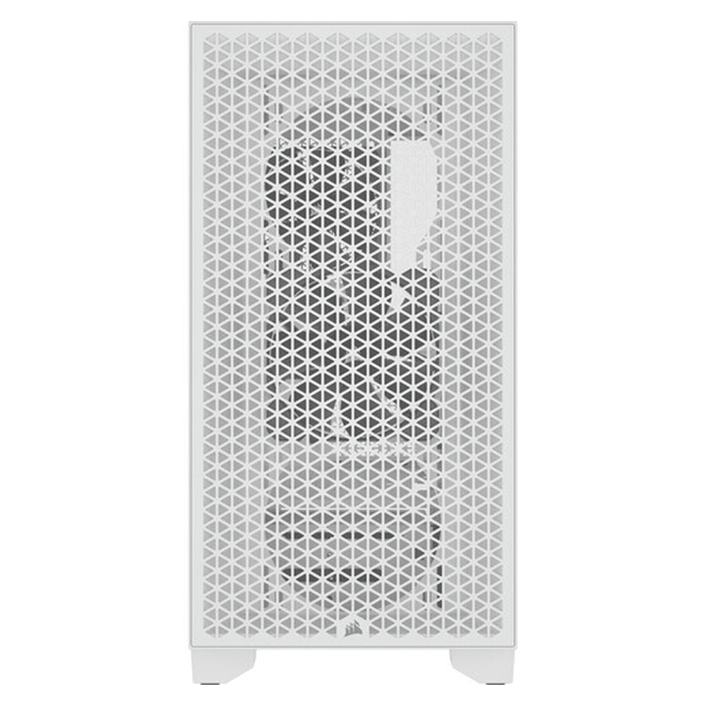 صندوق كمبيوتر Corsair 3000D AIRFLOW Mid-Tower ATX، نافذة جانبية من الزجاج المقسّى، مروحتان SP120، دعم لوحدة معالجة الرسوميات (GPU) بطول 360 مم، USB 3.2 الجيل الأول، أبيض، ضمان سنة واحدة | CC-9011252-WW