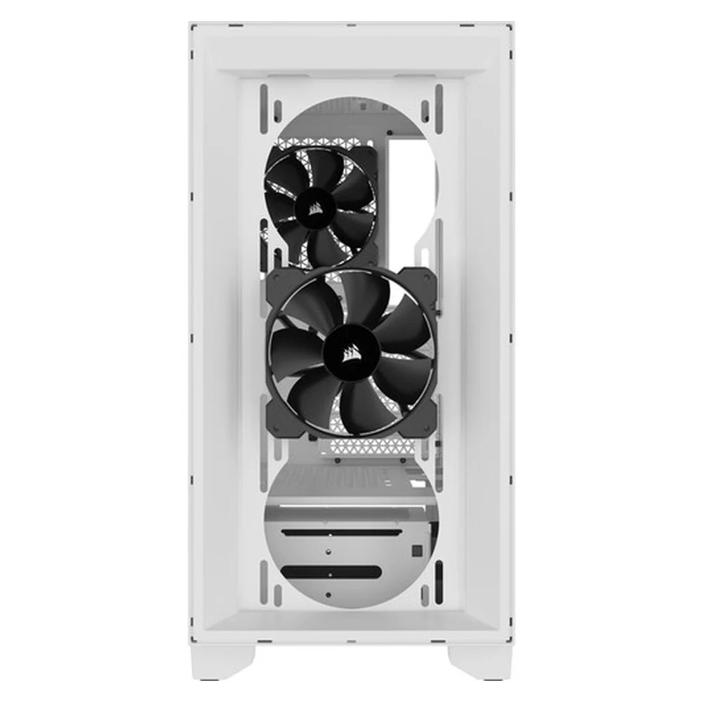 Corsair 3000D AIRFLOW Mid-Tower ATX Case, Tempered Glass Side Window, 2 x SP120 Fans, 360mm GPU Support, USB 3.2 Gen 1, White, 1 Year Warranty | CC-9011252-WW