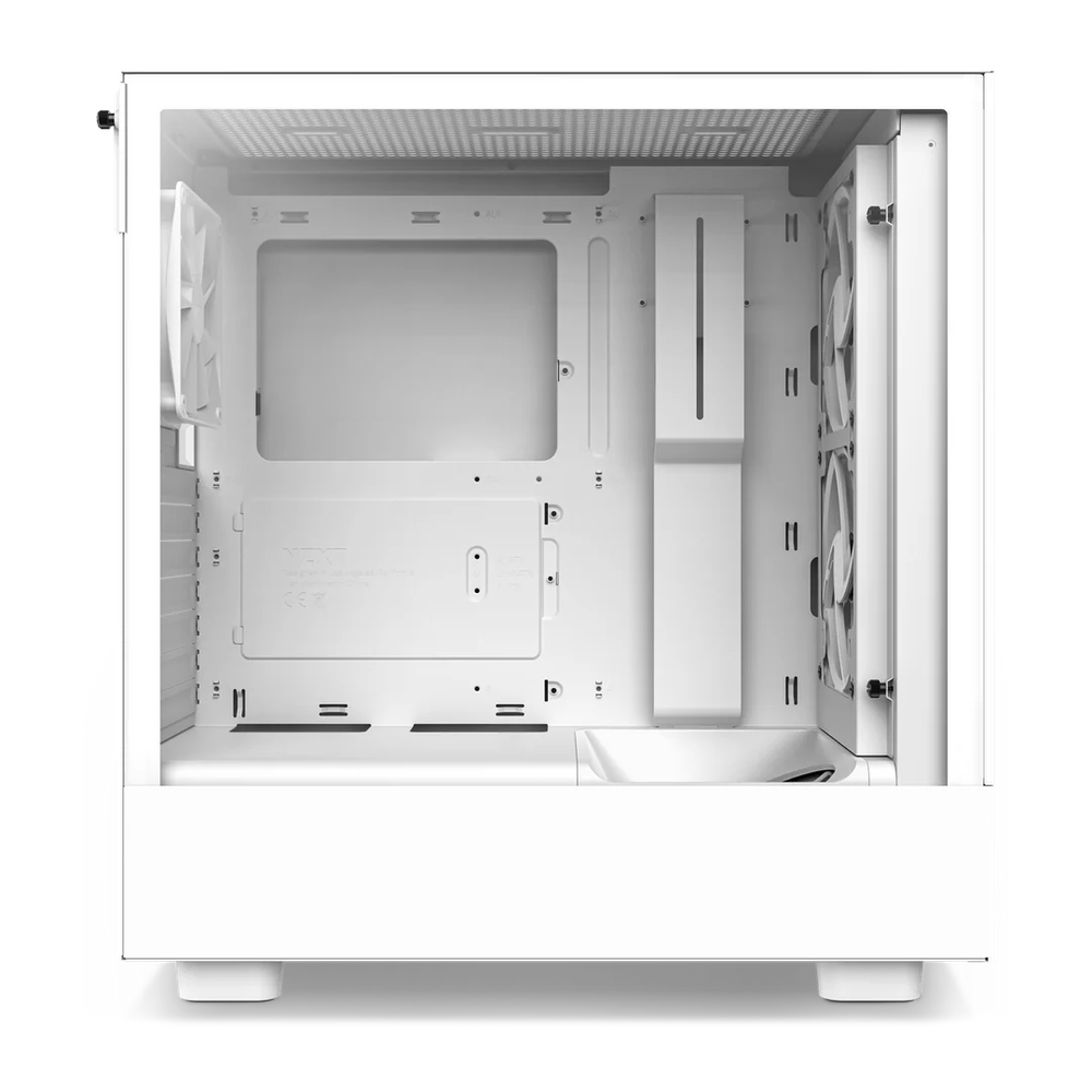 NZXT H5 Flow ATX Mid-Tower Case, Ultra Clear Tempered Glass Side Panel, 2 x F120Q (CV) Fan, Up to 365 mm GPU Support, USB 3.2 Gen2x2, Tool-Free Access, White, 1 Year Warranty | CC-H51FW-01
