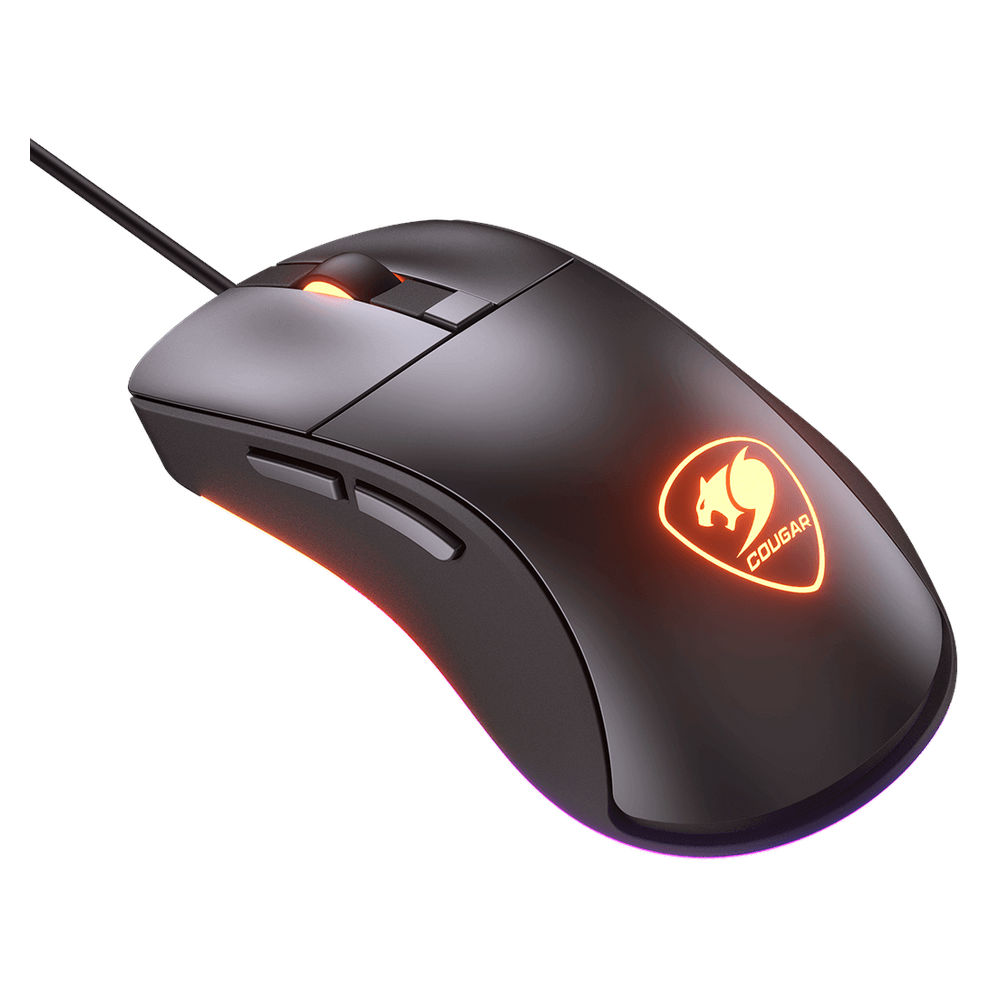 ماوس ألعاب سلكي بصري RGB من Cougar Surpassion ST، مستشعر ألعاب بصري PixArt PMW3325 بدقة 3200 نقطة لكل بوصة، معدل اقتراع 1000 هرتز، مفتاح ألعاب ميكانيكي، 6 أزرار، تصميم مريح لليد اليمنى، أسود، ضمان لمدة سنة واحدة | CGR-SURPASSION-ST