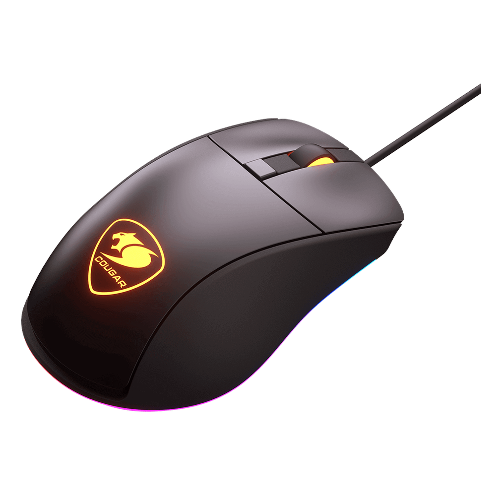 ماوس ألعاب سلكي بصري RGB من Cougar Surpassion ST، مستشعر ألعاب بصري PixArt PMW3325 بدقة 3200 نقطة لكل بوصة، معدل اقتراع 1000 هرتز، مفتاح ألعاب ميكانيكي، 6 أزرار، تصميم مريح لليد اليمنى، أسود، ضمان لمدة سنة واحدة | CGR-SURPASSION-ST
