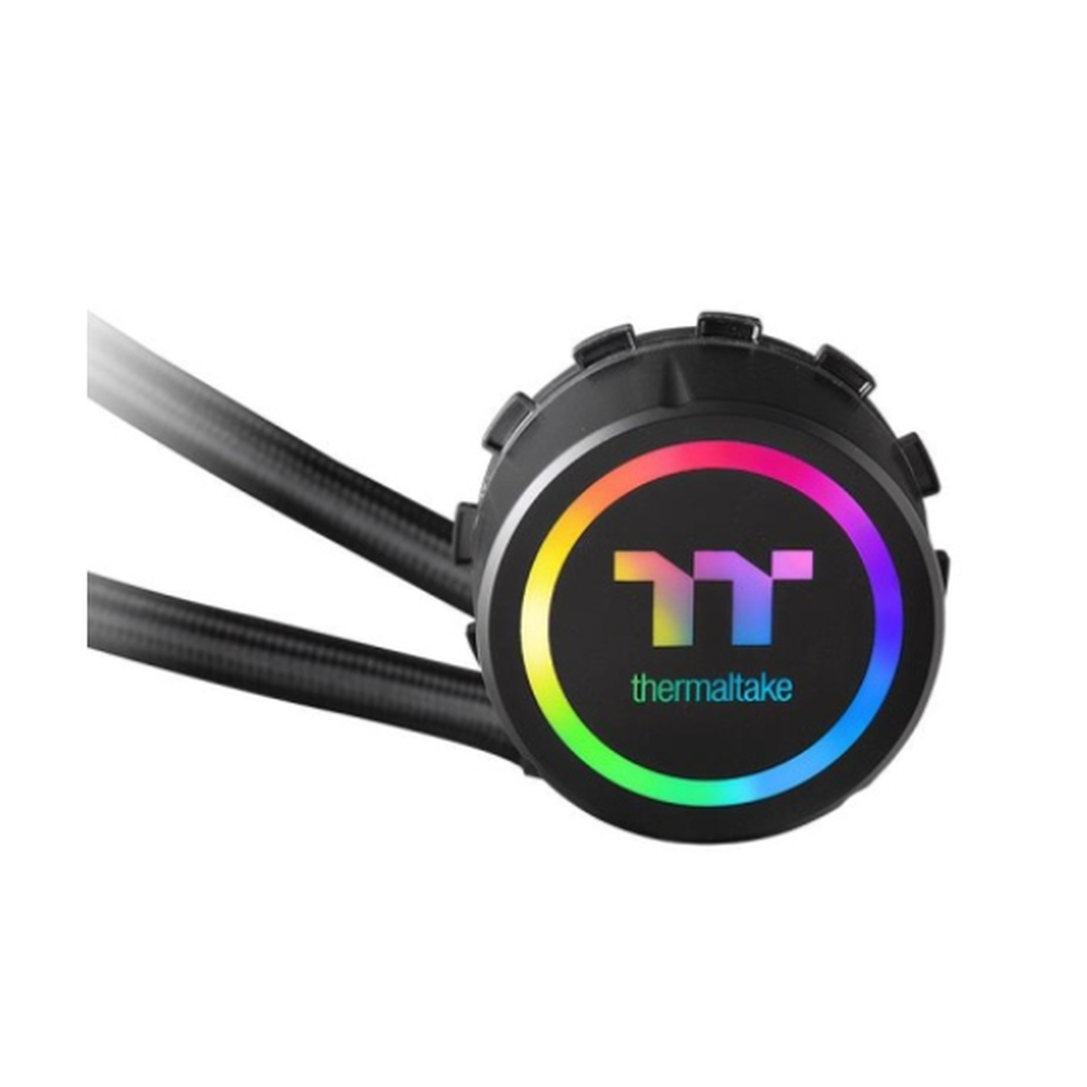 مبرد سائل Thermaltake Water 3.0 240 ARGB Sync AIO، مروحتان RGB، يدعم مقابس Intel و AMD، وحدة تحكم ARGB، أسود، ضمان سنة واحدة | CL-W233-PL12SW-A