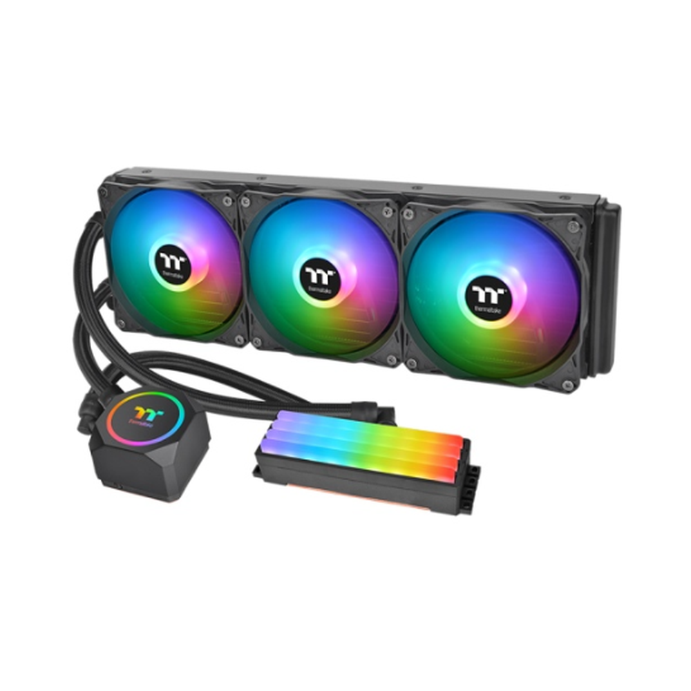 مبرد مائي Thermaltake Floe RC360 CPU & Memory AIO، 3 × مروحة RGB، يدعم معالجات Intel، مقابس AMD، ARGB Controller، أسود، ضمان سنة واحدة | CL-W290-PL12SW-A