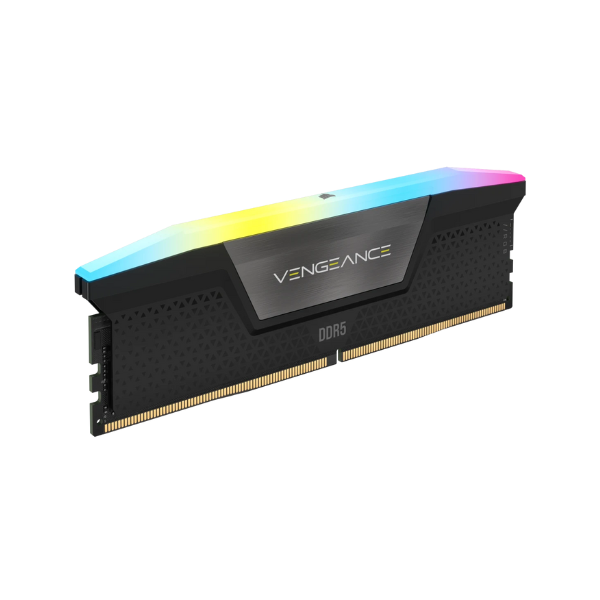 مجموعة ذاكرة Corsair Vengeance RGB، سعة 32 جيجابايت (2x16 جيجابايت)، DDR5 DRAM، بسرعة 6000 ميجابت/ثانية، CL-36، لون أسود، ضمان لمدة سنة | CMH32GX5M2E6000C36