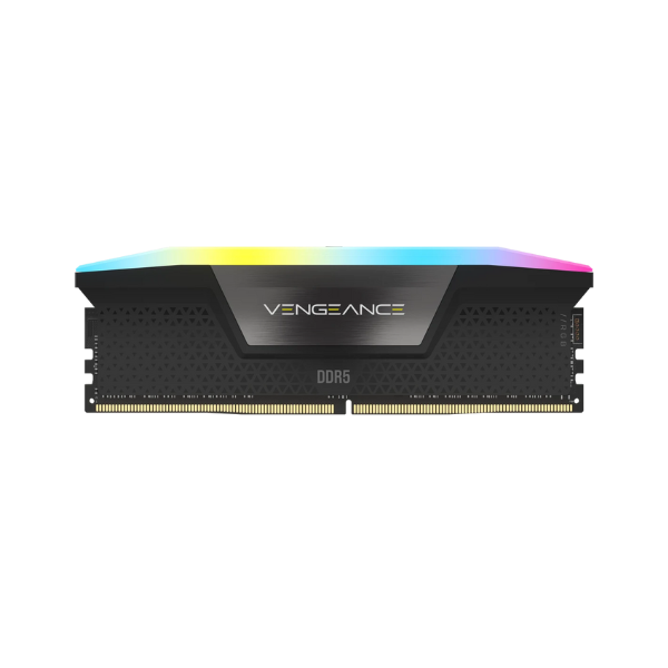 مجموعة ذاكرة Corsair Vengeance RGB، سعة 32 جيجابايت (2x16 جيجابايت)، DDR5 DRAM، بسرعة 6000 ميجابت/ثانية، CL-36، لون أسود، ضمان لمدة سنة | CMH32GX5M2E6000C36