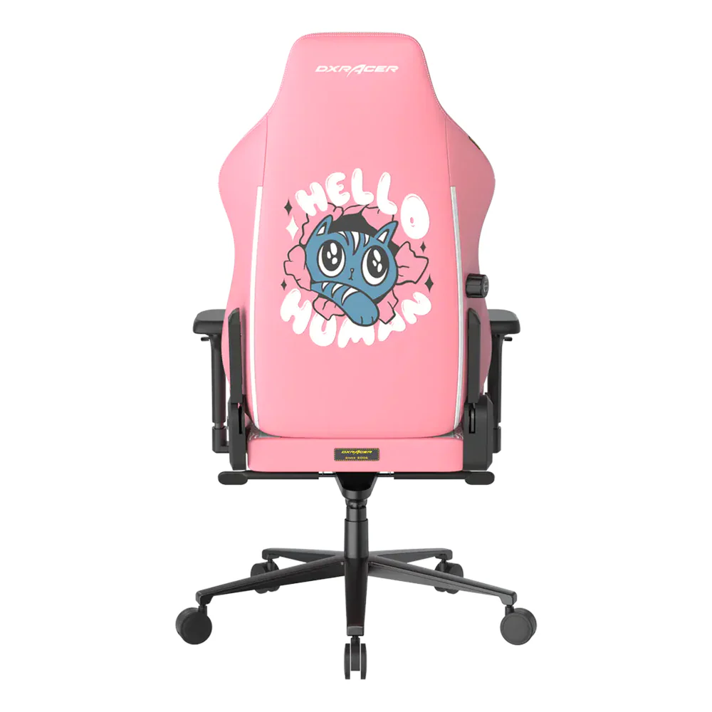 DXRacer Craft Halo Cat Edition Gaming Chair, Class 4 Gas Lift Cylinder, 2D Integrated Lumbar Support, Aluminum Base, 60mm PU Caster, Fully Adjustable, Pink, 1 Year Warranty | CRA-PR008-P-H1