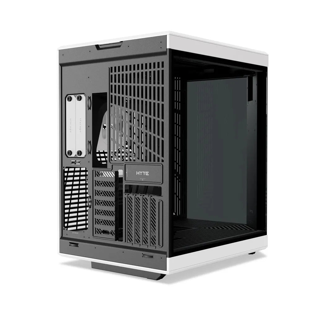 كيس كمبيوتر Hyte Y70 Touch Infinite Dual Chamber Mid-Tower ATX، 3-Piece Panoramic Glass، شاشة 14.9 بوصة Integrated IPS Touchscreen، يستوعب كرت شاشة حتى 422mm، USB 3.2 Gen 2، Panda (Black & White)، ضمان سنة واحدة | CS-HYTE-Y70TI-WB
