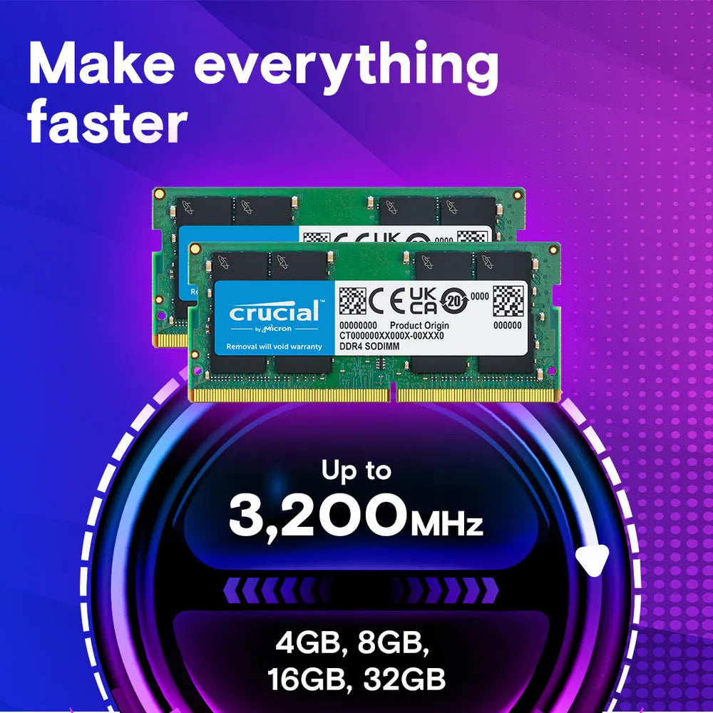 ذاكرة وصول عشوائي (RAM) DDR4 سعة 16 جيجابايت/3200 من Crucial | CT16G4DFRA32A
