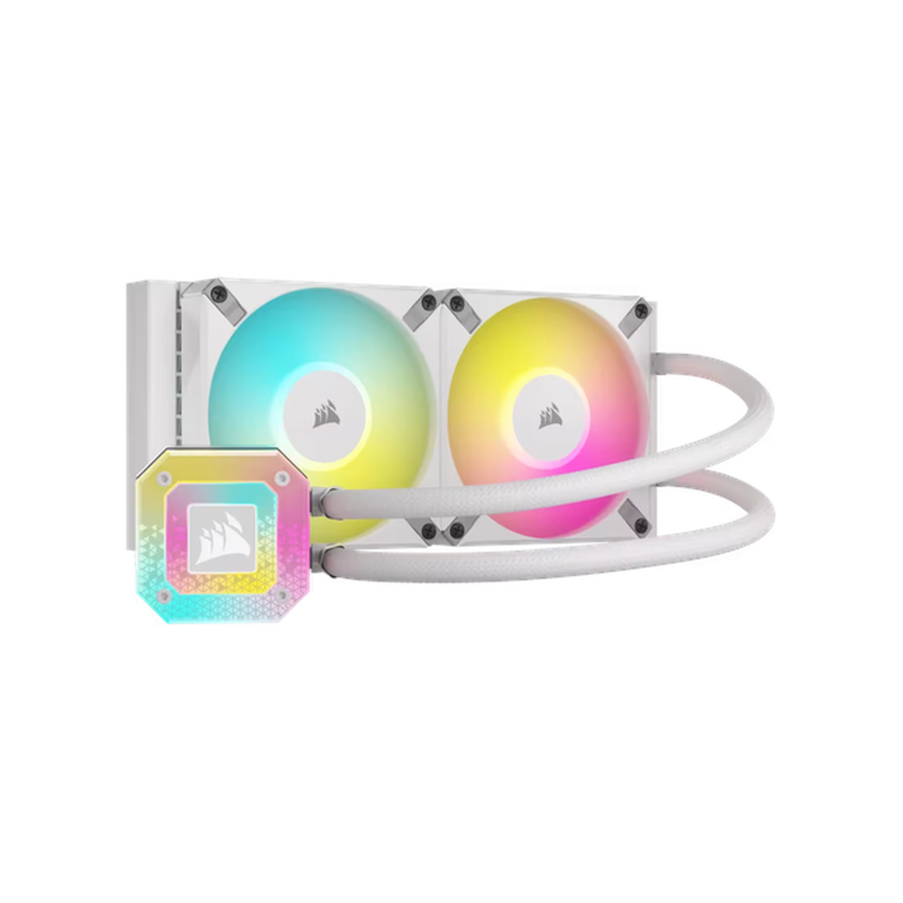 Corsair iCUE H100i Elite Capellix XT AIO RGB Liquid Cooler, 240mm Radiator, Supports Intel, AMD Sockets, White, 1 Year Warranty | CW-9060072-WW