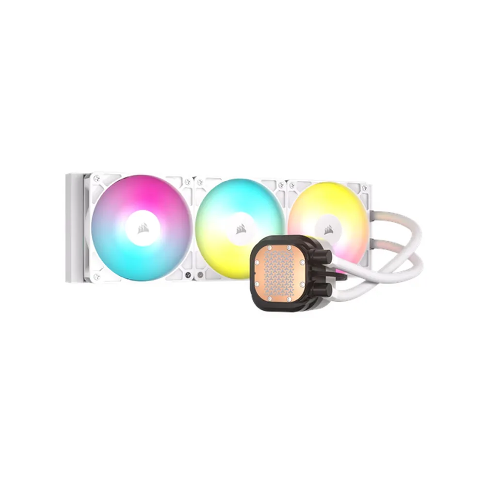 Corsair NAUTILUS 360 RS ARGB AIO Liquid Cooler, Supports Intel, AMD Sockets, White, 1 Year Warranty | CW-9060095-WW