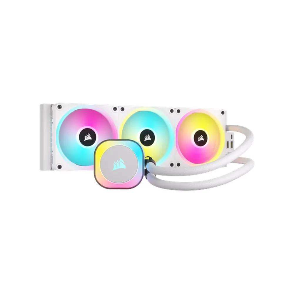 مبرد سائل Corsair iCUE Link H150i RGB AIO، رادياتير 360 مم، يدعم مقابس Intel و AMD، أبيض، ضمان سنة واحدة | CW-9061006-WW