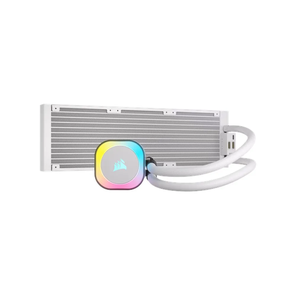 Corsair iCUE Link H150i RGB AIO Liquid Cooler, 360mm Radiator, Supports Intel, AMD Sockets, White, 1 Year Warranty | CW-9061006-WW