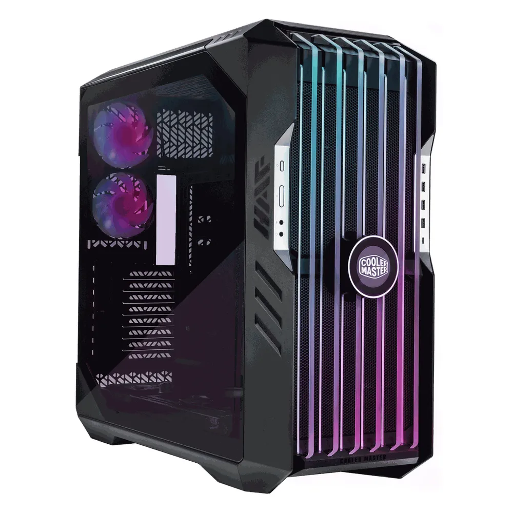 Cooler Master HAF 700 EVO Full Tower PC Casing، لوحة جانبية من الزجاج المقوى، Customizable LCD Assistant، Rotatable راديتر Bracket، يستوعب كرت شاشة حتى 490mm، USB 3.2 Gen 2، أسود، ضمان سنة واحدة | H700E-IGNN-S00
