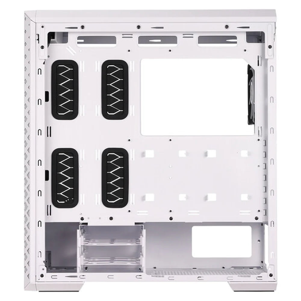 XPG Defender Pro Mid-Tower E-ATX PC Case, Tempered Glass Side Panel With Mesh Panel Design, 3 x XPG VENTO AR GB 120mm Fans, 400mm GPU Support, USB 3.0, White, 1 Year Warranty | DEFENDERPRO-WHCWW