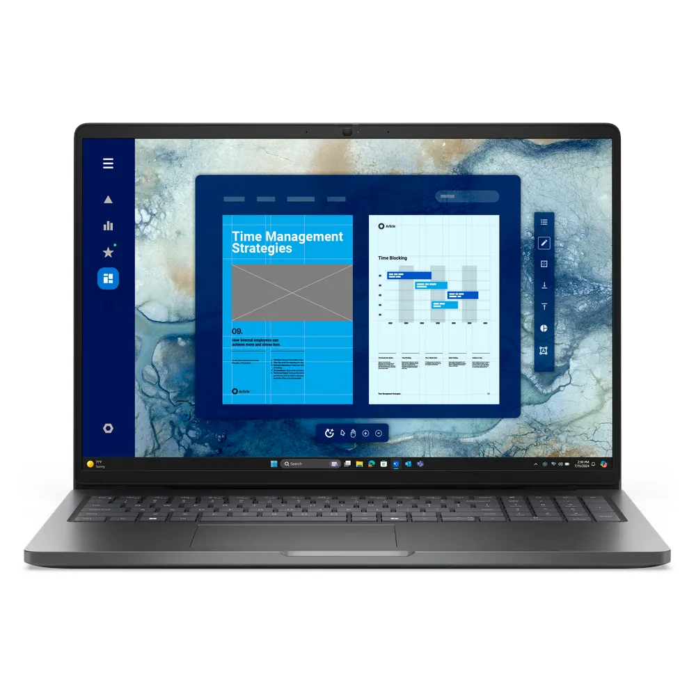 لابتوب ديل برو 16 PC16250، معالج انتل كور الترا 7 265U، 16 جيجابايت رام، 1 تيرابايت SSD، شاشة 16 بوصة FHD، دوس، لوحة مفاتيح إنجليزية وعربية، ضمان سنة | Dell-PRO16P-16-1T-DOS