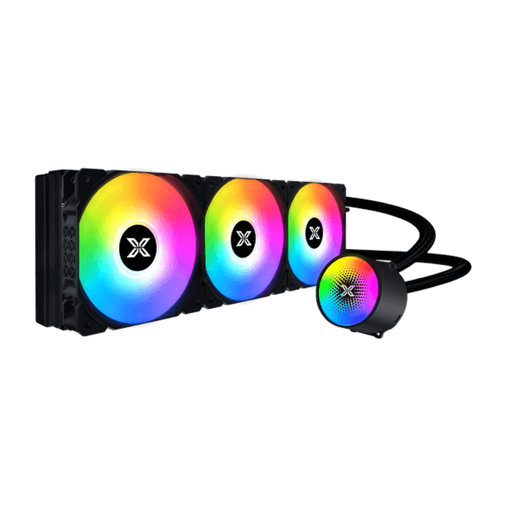 Xigmatek LIQUID-KILLER X 360 ARGB Liquid Cooler, Dynamic Visual Design ARGB LED Pump Head, 3 x ARGB Fans, Supports Intel, AMD Sockets, Black, 1 Year Warranty | EN47703