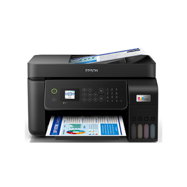 كمبيوتر أول إن ون Epson EcoTank L5290 A4 Wi-Fi Ink Tank Printer with ADF، Flatbed colour image Scanner، Walk-up black-and-white & colour Fax capability، ضمان سنة واحدة | EPSON-L5290