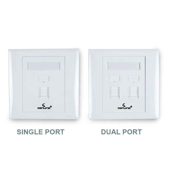 GENUINE FACEPLATE SINGLE PORT, RJ45 SOCKET WALL MOUNT - WHITE