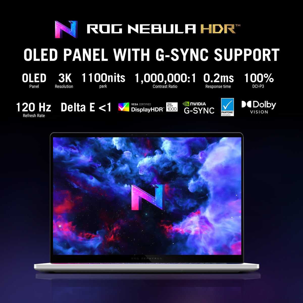 Asus ROG Zephyrus G14 Gaming Laptop, AMD Ryzen AI 9 465 Processor, 32GB RAM, 1TB SSD, 8GB RTX 5060 Graphics, 14" 3K OLED 120Hz Display, Windows 11 Home, Backlit RGB English & Arabic Keyboard, 1 Year Warranty | GA403GM-SY006W