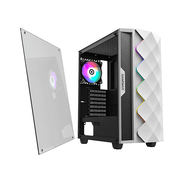 كيس كمبيوتر ATX GAMEMAX DIAMOND WHITE