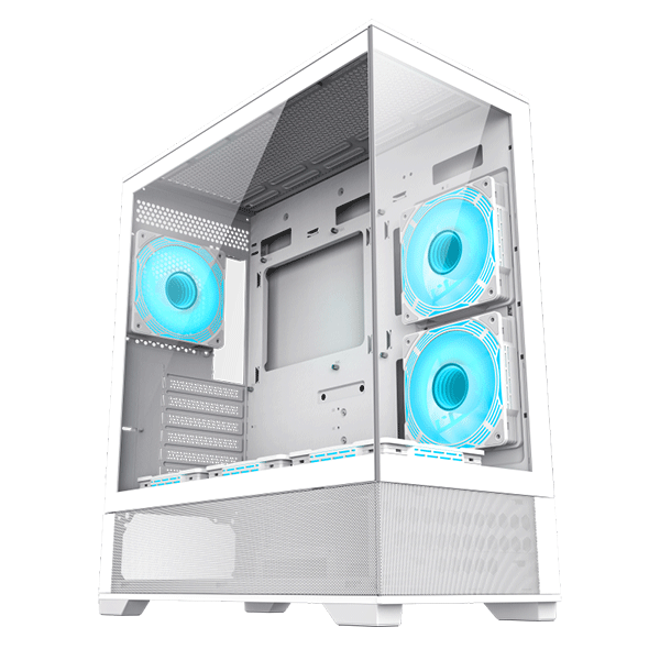 مروحة ATX CASE GAMEMAX VISTA AW WHITE WITH 6 | GM-VISTA-AW-WT