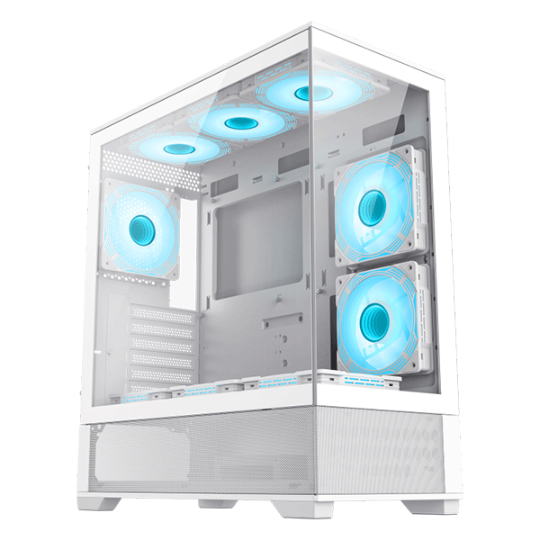 مروحة ATX CASE GAMEMAX VISTA AW WHITE WITH 6 | GM-VISTA-AW-WT