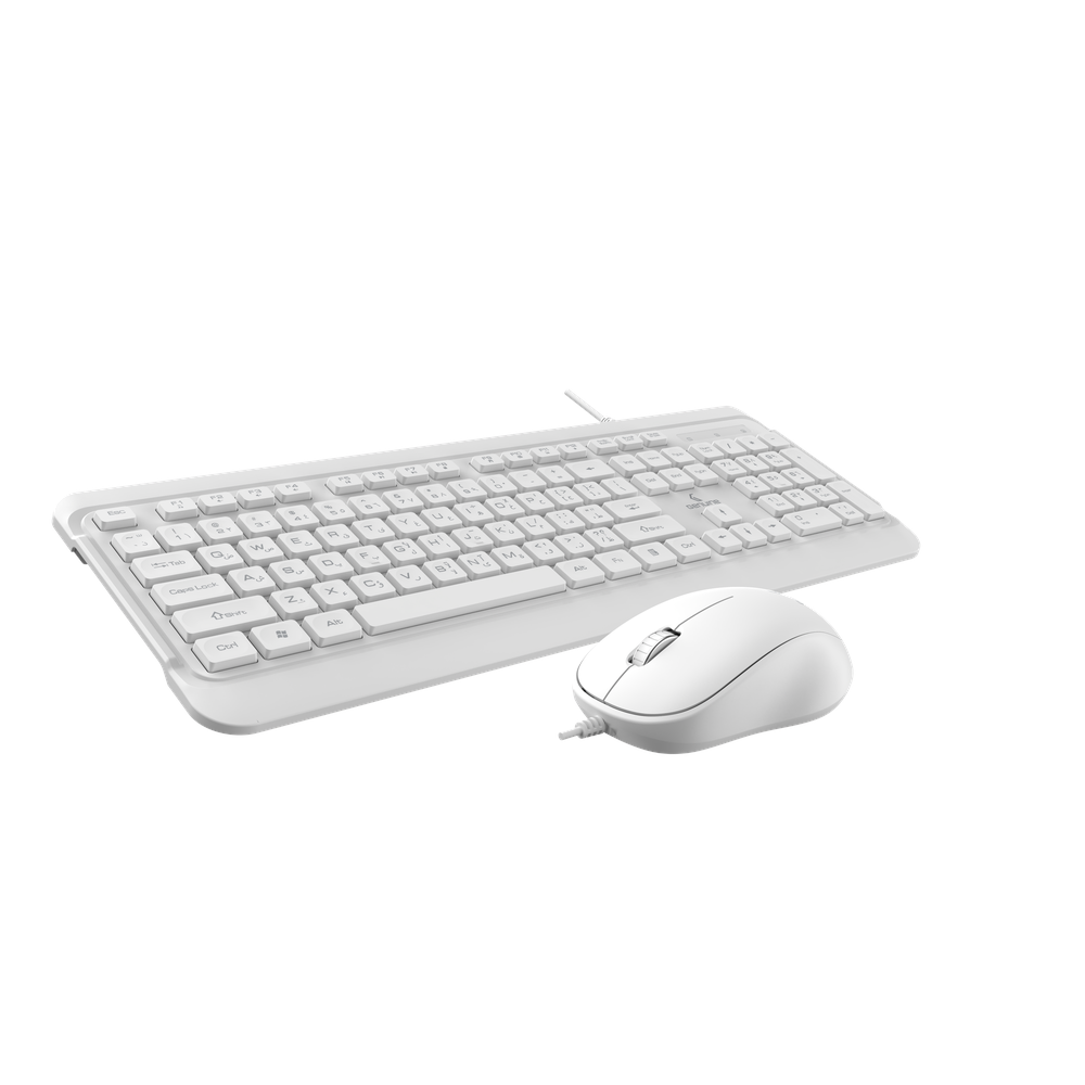 KEYBOARD GENUINE WIRED WITH MOUSE WHITE A/E | GN-KM2000WT