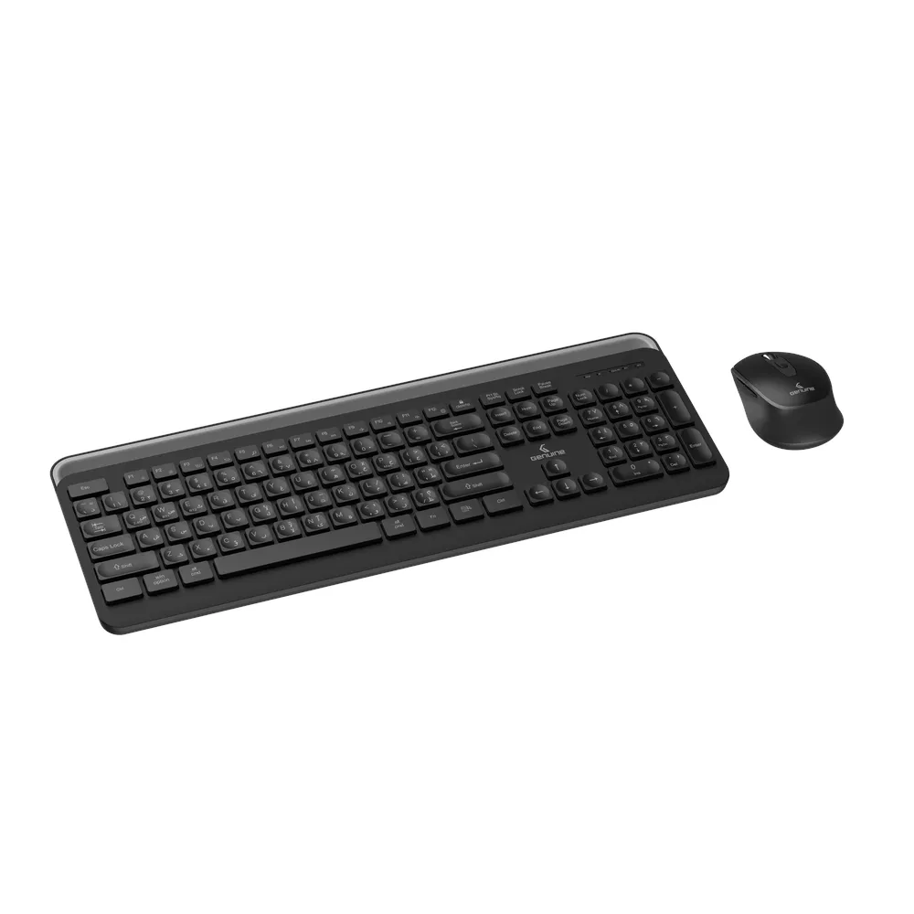 ماوس Genuine GN-KM232WBT Wireless & Bluetooth English & Arabic Keyboard & Combo، Dual Mode (2.4G + Bluetooth)، FN Multimedia Keys، تصميم Ergonomic، 6-Button Mouse مع DPI-1600، أسود، ضمان سنة واحدة | GN-KM232WBT
