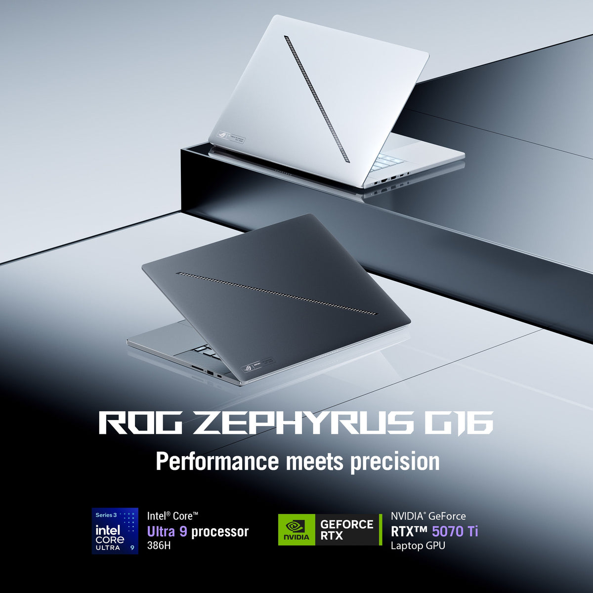 Asus ROG Zephyrus G16 Gaming Laptop, Intel Core Ultra 9 386H Processor, 64GB RAM, 1TB SSD, 12GB RTX 5070 Ti Graphics, 16" 2.5K WQXGA OLED 240Hz Display, Windows 11 Home, Backlit RGB English & Arabic Keyboard, 1 Year Warranty | GU606AR-TB108W