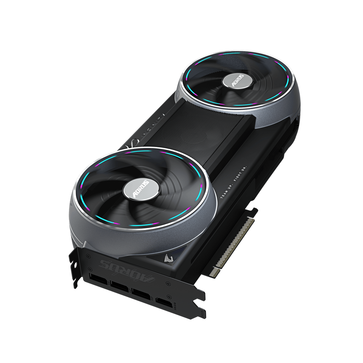 بطاقة رسومات جيجابايت أورس جي فورس RTX 5090 إنفينيتي، ذاكرة GDDR7 سعة 32 جيجابايت 512 بت، مخارج HDMI 2.1b وDP 2.1b، PCI Express 5.0، نظام تبريد Windforce HyperBoost، 3352 AI TOPS، إضاءة RGB Halo، لون أسود، ضمان سنة واحدة | GV-N5090AORUS-IF-32GD