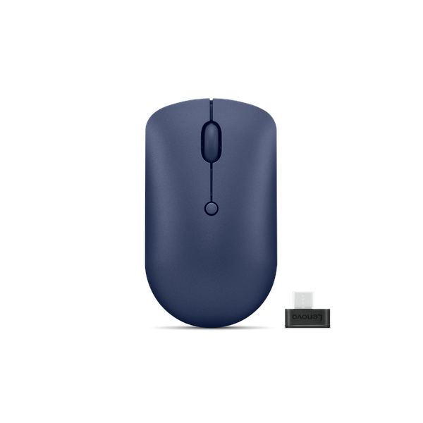 Lenovo 540 USB-C Wireless Compact Mouse, 2400 DPI Red optical Sensor, 4 (left click, right click, scroll click, DPI) Buttons, Ambidextrous Design, 2-way Scroll Wheel, Abyss Blue, 1 Year Warranty | GY51D20871