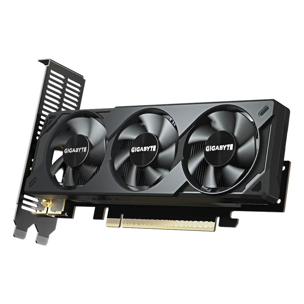 بطاقة رسوميات جيجابايت OC جي فورس RTX 5050 ذات التصميم المنخفض، ذاكرة GDDR6 بسعة 8 جيجابايت وواجهة 128 بت، منافذ HDMI 2.1b و DP 2.1b، واجهة PCI Express 5.0، سرعة معالج 2587 ميجاهرتز، سرعة ذاكرة 20 جيجابت في الثانية، ضمان لمدة سنة | GV-N5050-OC-8GL