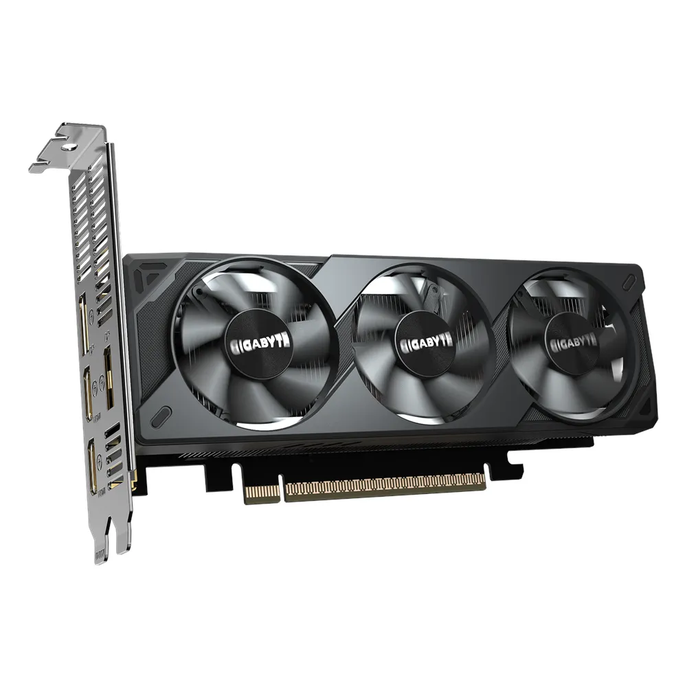 بطاقة رسوميات جيجابايت OC جي فورس RTX 5050 ذات التصميم المنخفض، ذاكرة GDDR6 بسعة 8 جيجابايت وواجهة 128 بت، منافذ HDMI 2.1b و DP 2.1b، واجهة PCI Express 5.0، سرعة معالج 2587 ميجاهرتز، سرعة ذاكرة 20 جيجابت في الثانية، ضمان لمدة سنة | GV-N5050-OC-8GL