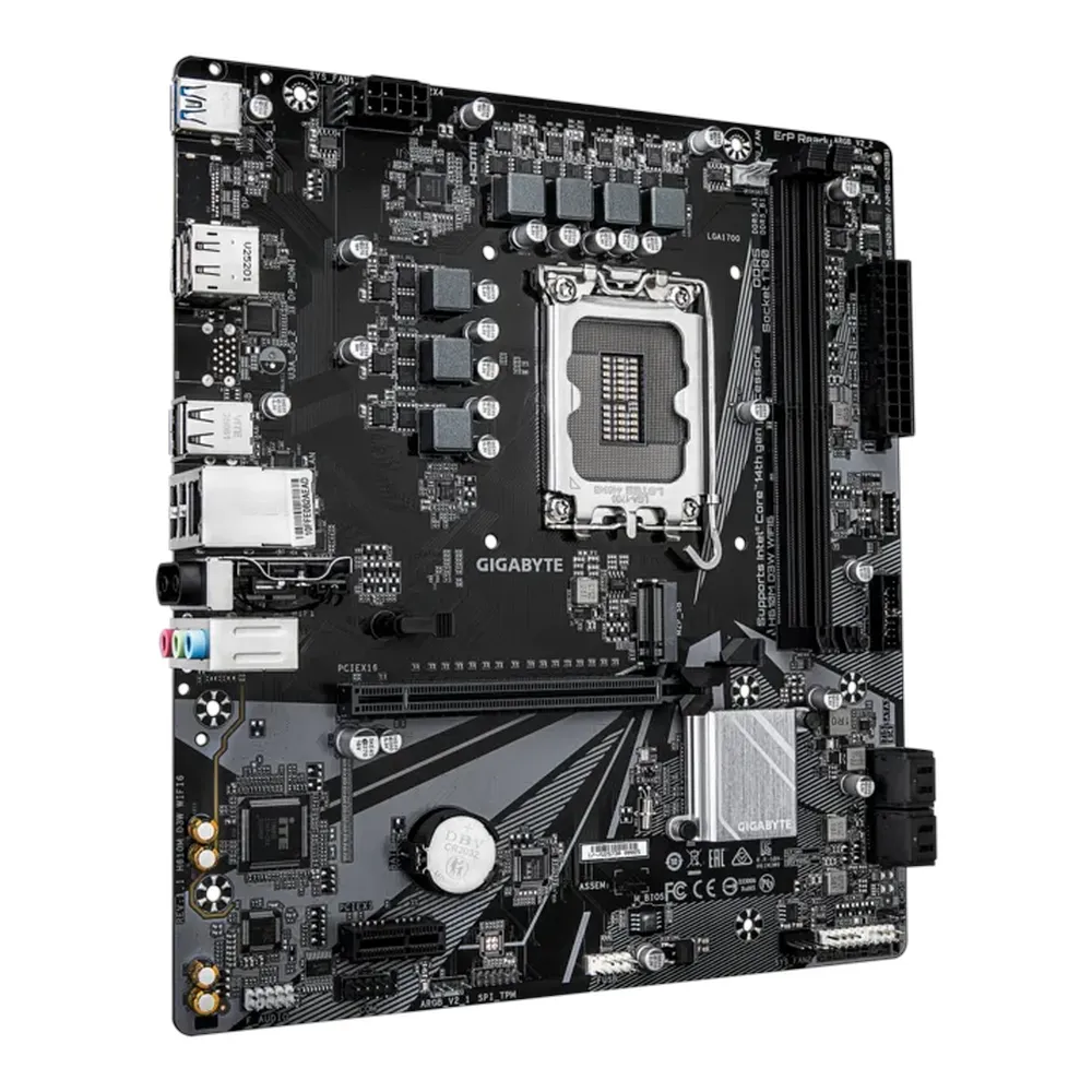 Gigabyte H610M D3W WIFI6 Motherboard, LGA1700 Socket, mATX Form Factor, DDR5 Ram, PCIe 4.0, Wi-Fi 6, Bluetooth v5.3, HDMI, DisplayPort, Realtek GbE Ethernet, RGB Fusion, 1 Year Warranty | H610M-D3W-WIFI6