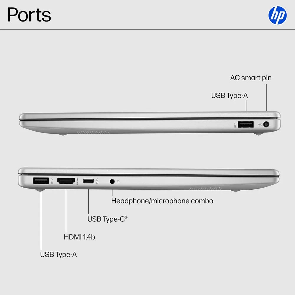 لابتوب HP 14-EP0299NR للاستخدام الشخصي، معالج Intel Core i3-N305، ذاكرة RAM سعة 8 جيجابايت، قرص تخزين SSD سعة 256 جيجابايت، شاشة HD مقاس 14 بوصة، نظام تشغيل Windows 11 Home، لوحة مفاتيح باللغتين العربية والإنجليزية، ضمان لمدة عام واحد | BL9T2UA