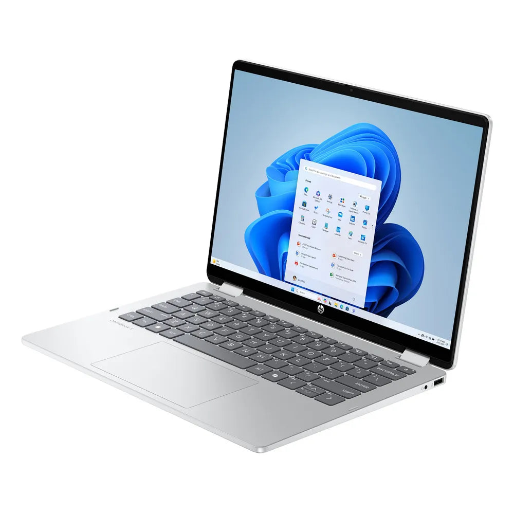 لابتوب HP OmniBook 5 14-FP0000 فليب 2 في 1، معالج Intel Core i5-1334U، ذاكرة وصول عشوائي (RAM) سعة 8 جيجابايت، قرص صلب SSD سعة 512 جيجابايت، شاشة لمس WUXGA مقاس 14 بوصة، ويندوز 11 هوم، لوحة مفاتيح إنجليزية وعربية، ضمان سنة واحدة | C18A6EA
