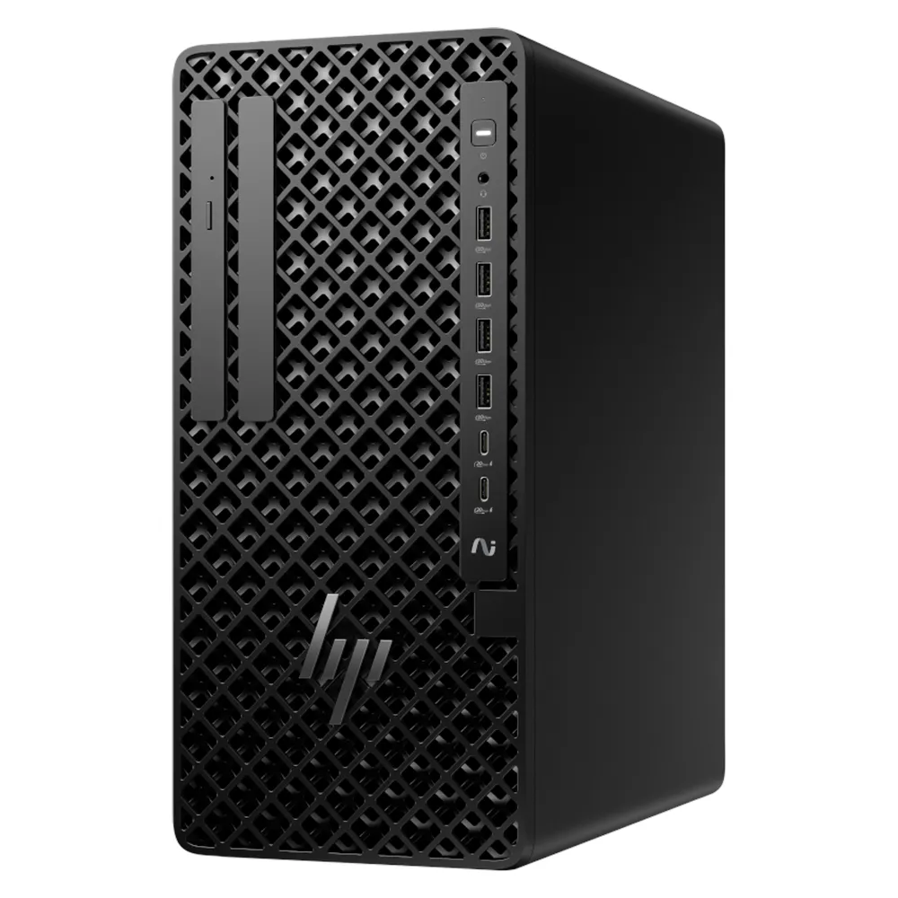 كمبيوتر مكتبي محطة عمل HP Z1 Tower G1i، معالج Intel Core Ultra 7 265، ذاكرة وصول عشوائي (RAM) سعة 8 جيجابايت، قرص صلب (SSD) سعة 512 جيجابايت، نظام تشغيل DOS، تصميم برج، لوحة مفاتيح وماوس HP باللغتين الإنجليزية والعربية، ضمان لمدة عام | B34LSES-ARB