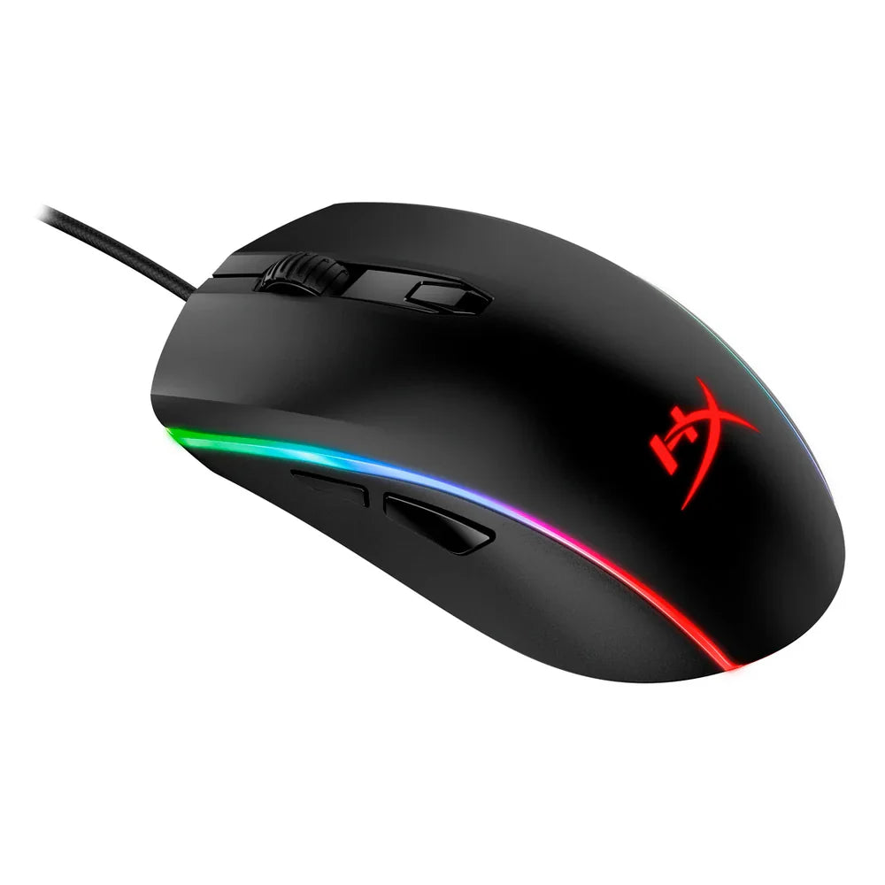 ماوس ألعاب HyperX Pulsefire Surge Wired R GB، 16000 DPI Pixart PMW3389 Sensor، معدل استجابة 1000 Hz، 6 Programmable أزرار، Omron Switches، تصميم Symmetrical، 2-zone R GB Lighting مع 360° R GB Light Ring، أسود، ضمان سنة واحدة | HX-MC002B