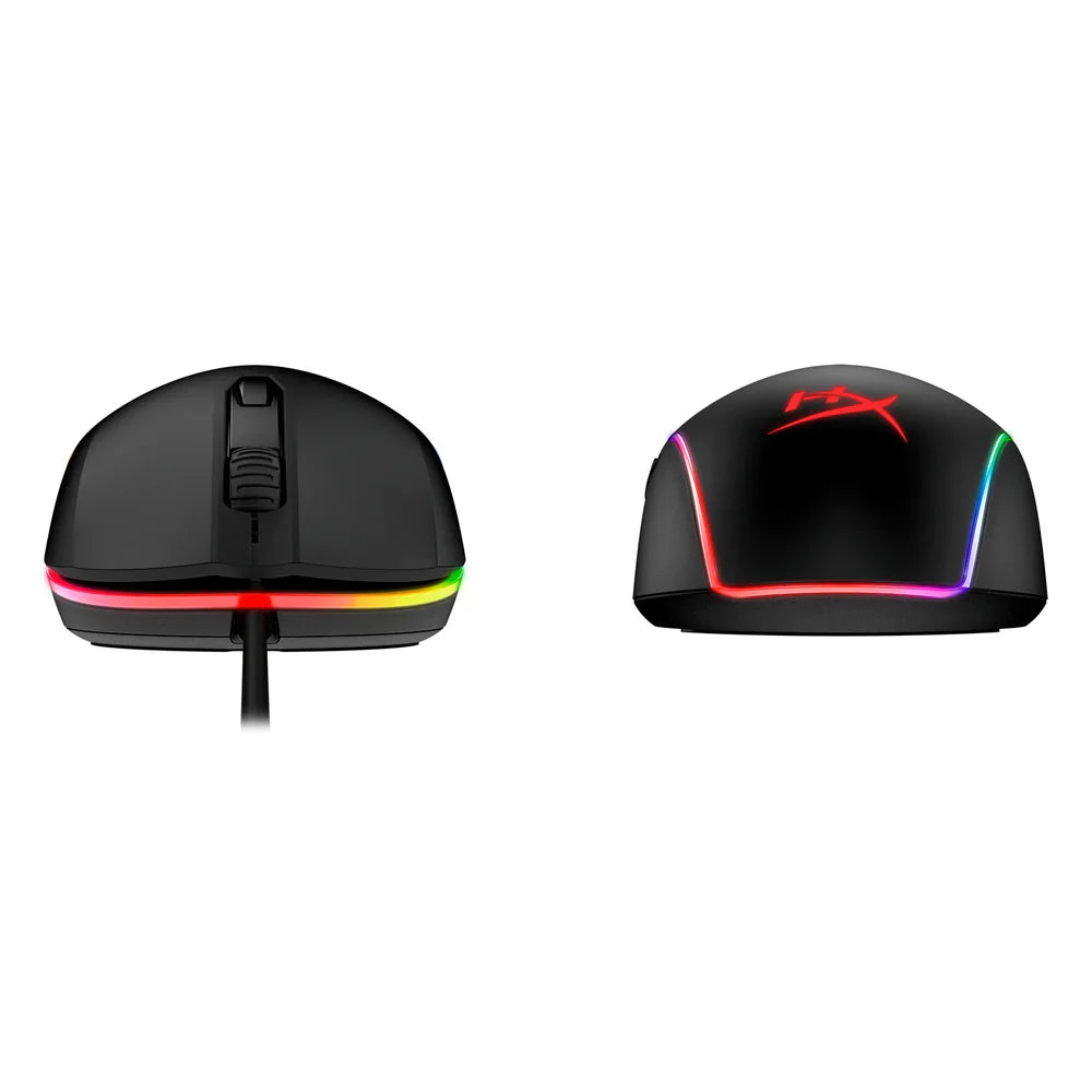 ماوس ألعاب HyperX Pulsefire Surge Wired R GB، 16000 DPI Pixart PMW3389 Sensor، معدل استجابة 1000 Hz، 6 Programmable أزرار، Omron Switches، تصميم Symmetrical، 2-zone R GB Lighting مع 360° R GB Light Ring، أسود، ضمان سنة واحدة | HX-MC002B