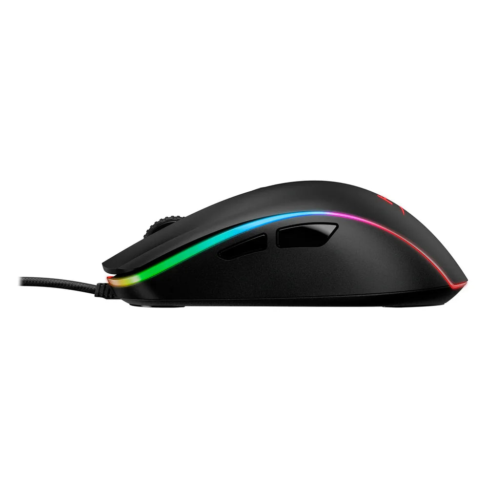 ماوس ألعاب HyperX Pulsefire Surge Wired R GB، 16000 DPI Pixart PMW3389 Sensor، معدل استجابة 1000 Hz، 6 Programmable أزرار، Omron Switches، تصميم Symmetrical، 2-zone R GB Lighting مع 360° R GB Light Ring، أسود، ضمان سنة واحدة | HX-MC002B