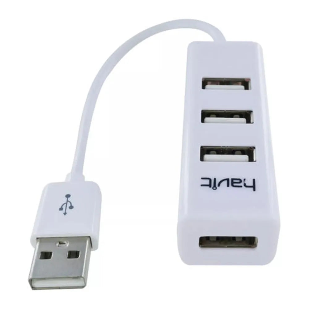 Havit HV-H18 4-Port USB 2.0 Hub, USB-A 2.0, Compact Design, White, 1 Year Warranty | HV-H18-WH