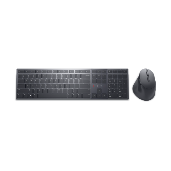 Dell KM900 Premier Collaboration Keyboard & Mouse Combo, Wireless, Bluetooth, 100% Keyboard Layout, Smart Backlighting, Scissor-switch, low-profile, 7 Programmable Mouse Buttons, 800-8000 DPI Track-on-Glass Mouse Sensor, Contoured, Right-Handed Mouse