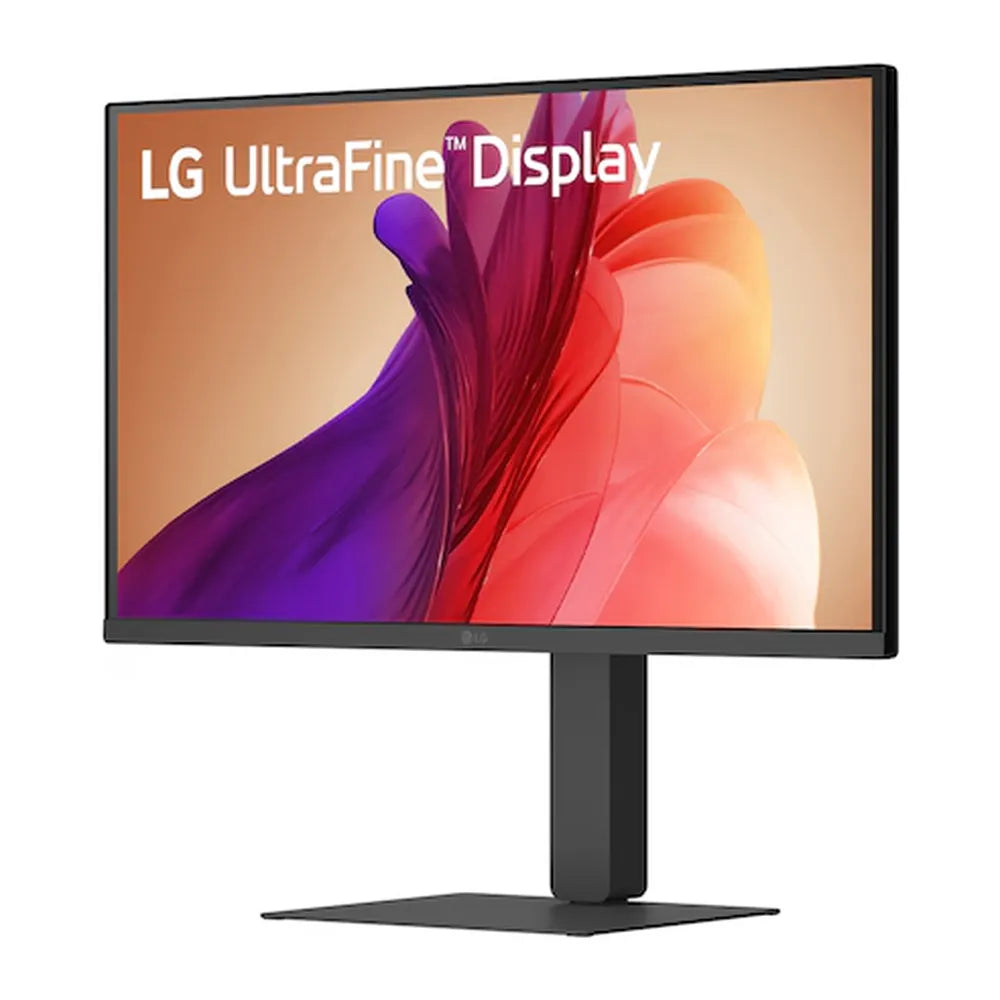 شاشة LG UltraFine IPS، مقاس 27 بوصة، دقة 4K (3840 × 2160)، 60 هرتز، مضادة للتوهج، زمن استجابة 5 مللي ثانية (GtG)، HDMI، DP، USB-C، حامل قابل للتعديل بالإمالة/الارتفاع/الدوران/المحور، لون أسود، ضمان لمدة سنة واحدة | 27U730A-B