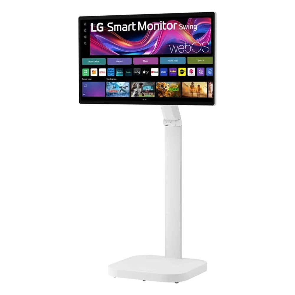 شاشة LG الذكية المتنقلة 4K IPS تعمل باللمس مقاس 32 بوصة UHD (3840 x 2160) بدقة 60 هرتز، مضادة للتوهج، وقت استجابة 5 مللي ثانية (GtG)، بمنفذ HDMI، ومنفذ DP، وقاعدة قابلة للتعديل للإمالة/الارتفاع/الدوران/المحور، لون أبيض، ضمان لمدة سنة | 32U889SA-WAMA