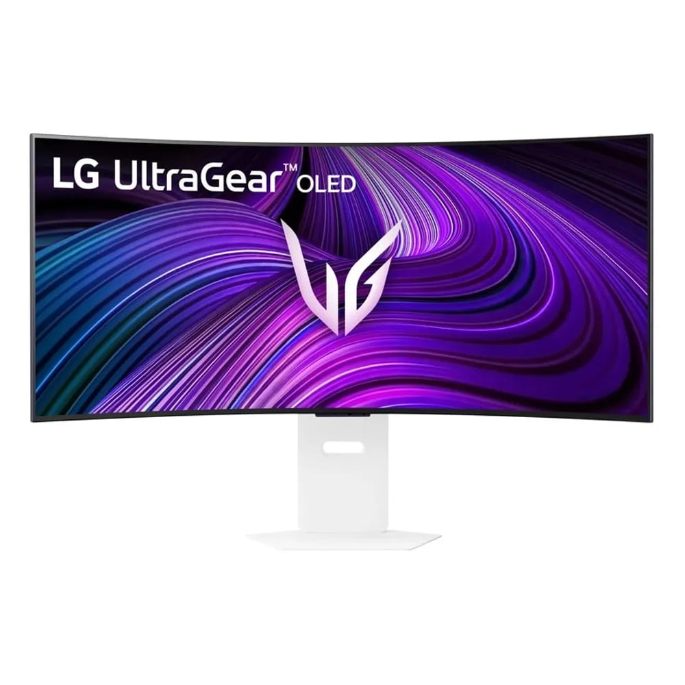 شاشة ألعاب LG UltraGear Curved with webOS، دقة 39" 4K (3440 x 1440)، 240Hz، شاشة مضادة للانعكاس، 0.03ms (GtG) Response Time، HDMI، DP، USB-C، حامل قابل للتعديل بالكامل، FreeSync & GSync Compatible، أبيض، ضمان سنة واحدة | 39GX90SA-WAMA