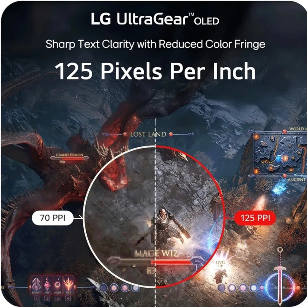 شاشة LG UltraGear OLED منحنية 5K2K، دقة WUHD (5120 × 2160) بحجم 45 بوصة، 165 هرتز، مضادة للتوهج، زمن استجابة 0.03 مللي ثانية (GtG)، HDMI، منفذ عرض، USB-C، حامل قابل للتعديل بالإمالة/الارتفاع/الدوران، أسود، ضمان لمدة سنة واحدة | 45GX950A-BAMA
