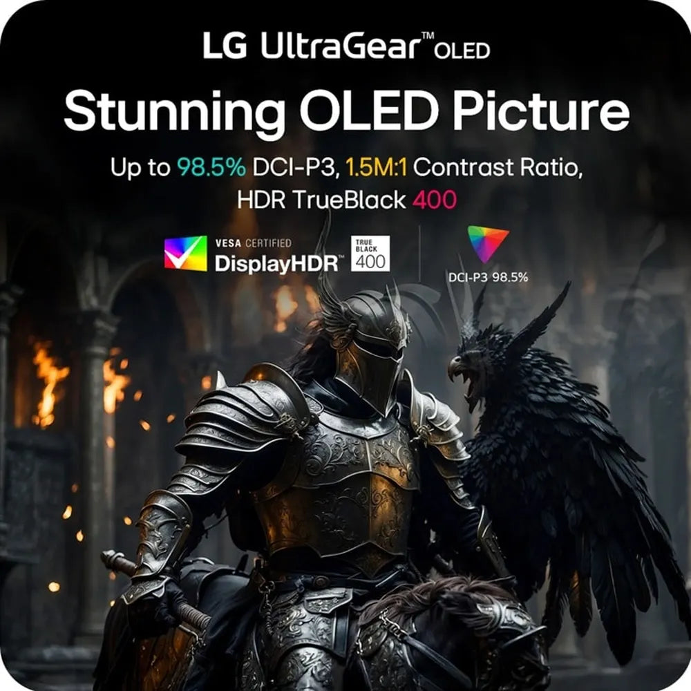 شاشة LG UltraGear OLED منحنية 5K2K، دقة WUHD (5120 × 2160) بحجم 45 بوصة، 165 هرتز، مضادة للتوهج، زمن استجابة 0.03 مللي ثانية (GtG)، HDMI، منفذ عرض، USB-C، حامل قابل للتعديل بالإمالة/الارتفاع/الدوران، أسود، ضمان لمدة سنة واحدة | 45GX950A-BAMA